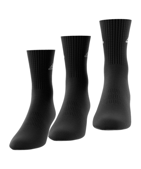adidas Cush 3er Pack Sokken Zwart - zwart