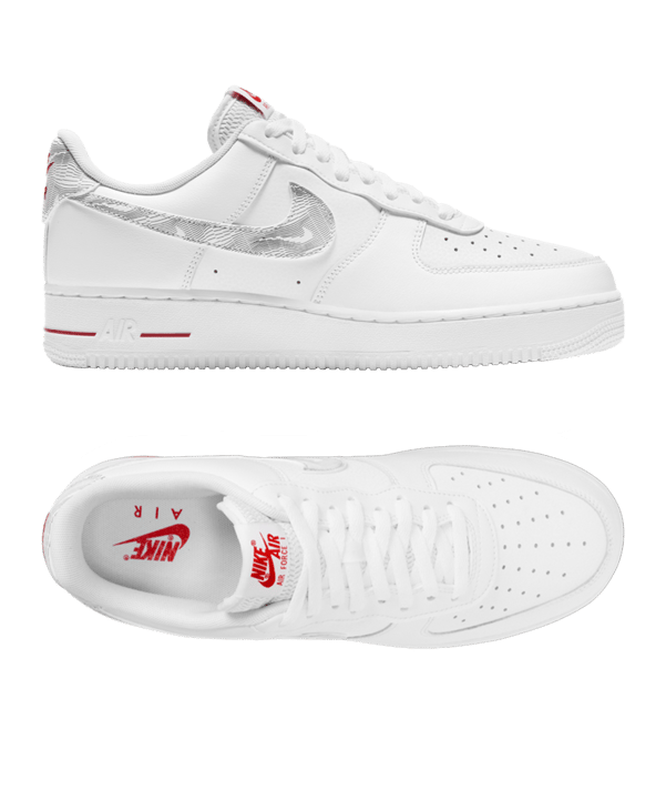 Nike Air Force 1 Weiss Schwarz Rot F100 - weiss
