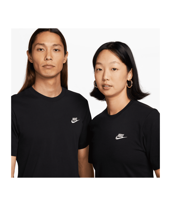 Nike Club T-Shirt Schwarz Weiss F013 - schwarz