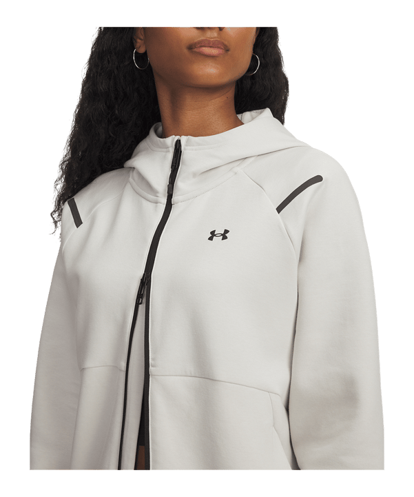 Under Armour Unstoppable Fleece Kapuzenjacke Damen Weiß F110 - weiss