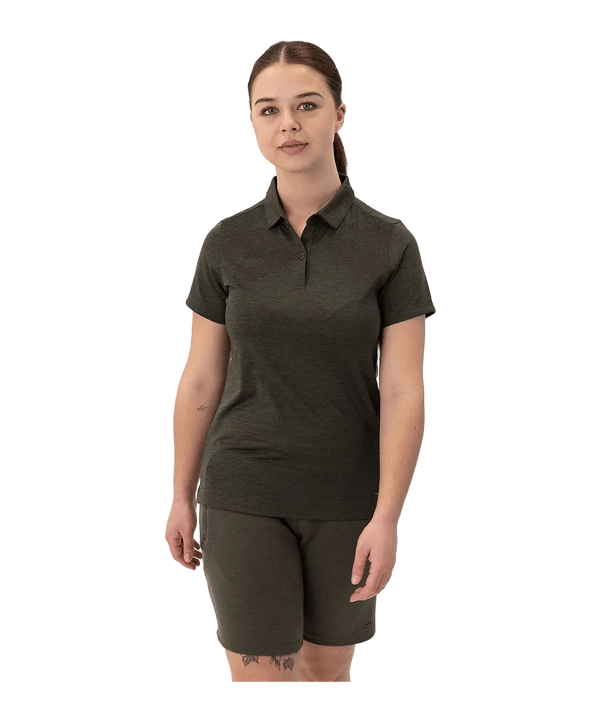 JAKO Premium Basics Poloshirt Damen Khaki F28 - braun