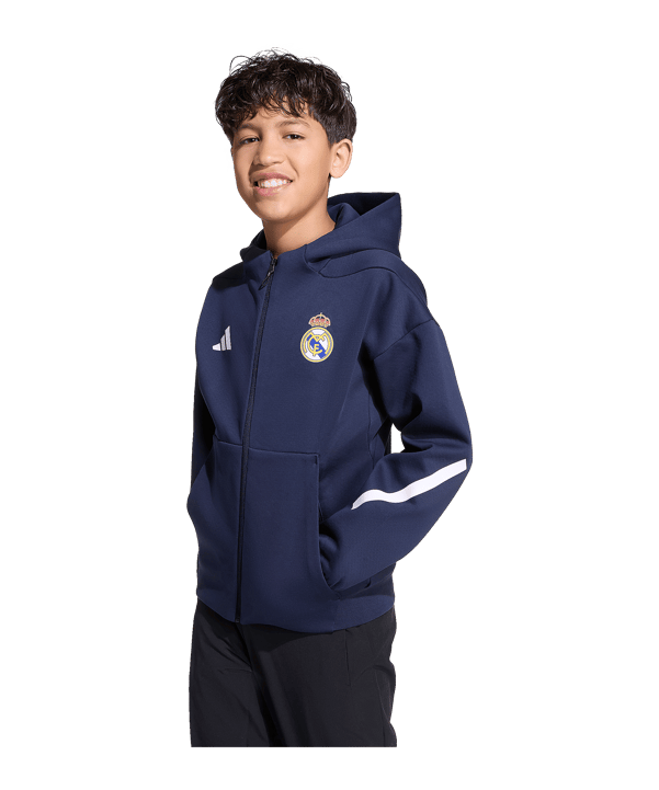 adidas Real Madrid Anthem Jacke Kids Blau - blau