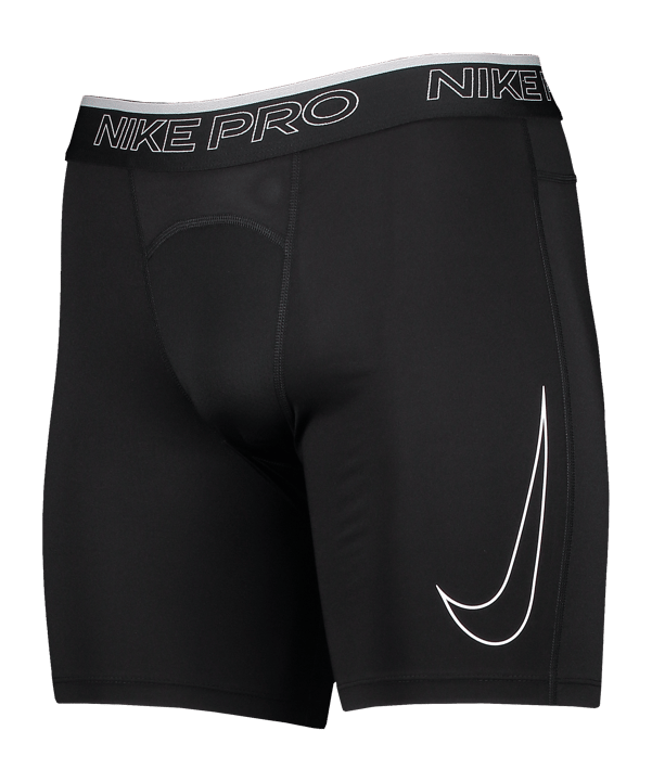 Nike Pro Short Schwarz Weiss F010 - schwarz