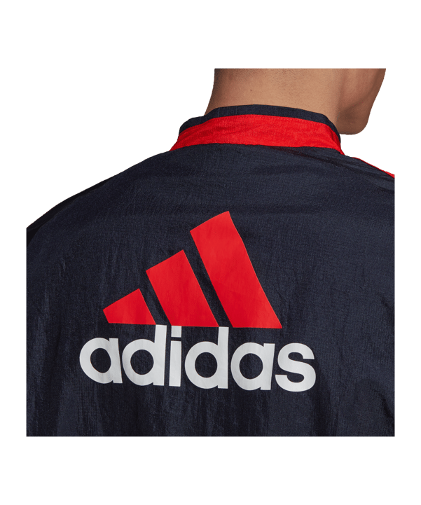 adidas FC Bayern München Icon Woven Jacke Blau - blau