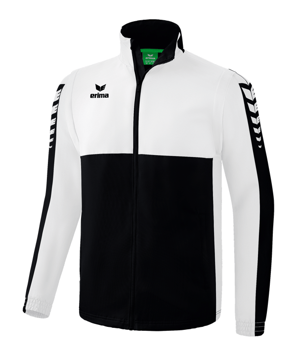 Erima SIX WINGS Jacke abnehmbare Ärmel Weiss Schwarz - schwarz
