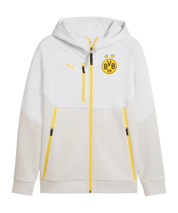 PUMA Borussia Dortmund Pumatech Fz Hoody Grau F18 - grau