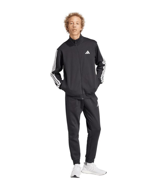 adidas 3 Stripes Trainingsanzug Schwarz - schwarz