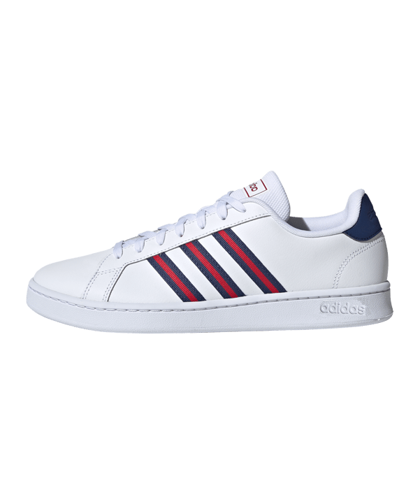 adidas Grand Court Weiss Blau Rot - weiss