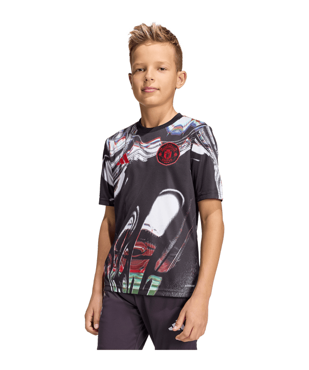 adidas Manchester United Prematch T-Shirt 2025/2026 Kids Schwarz - schwarz