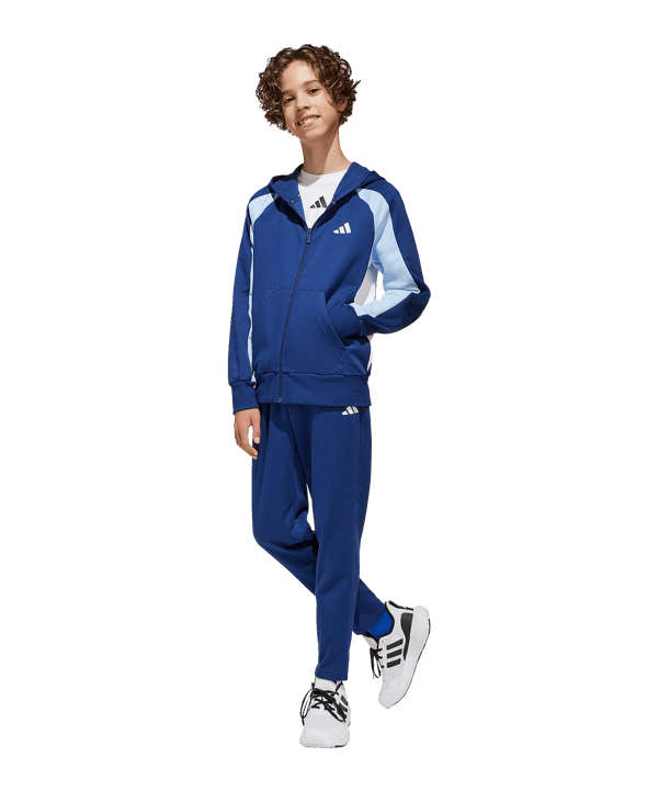 adidas Essentials Colorblock Trainingsanzug Kids Blau - blau