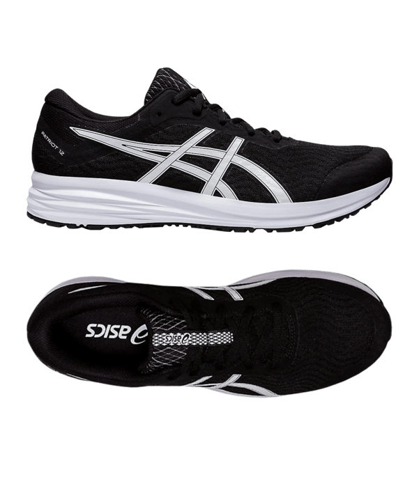 Asics Patriot 12 Running Schwarz Weiss F001 - schwarz