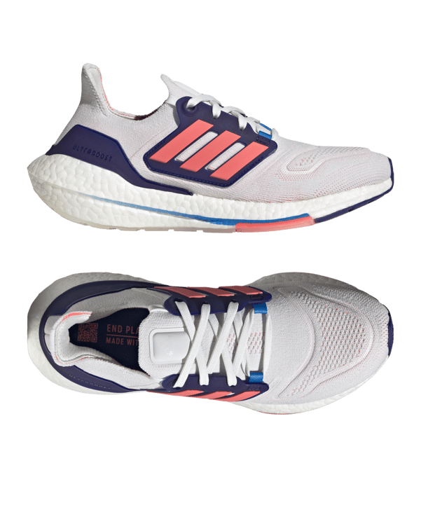 adidas Ultraboost 22 Running Damen Weiss Pink Blau - weiss