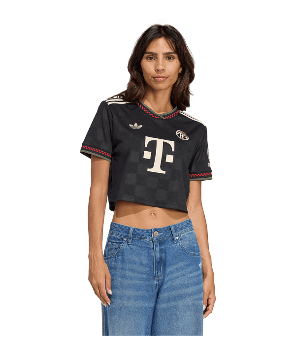 adidas FC Bayern München Cropped Trikot 3rd 2025/2026 Damen Schwarz - schwarz