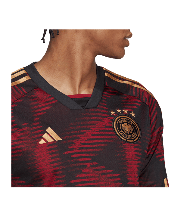 adidas DFB Deutschland Trikot langarm Away WM 2022 Schwarz - schwarz