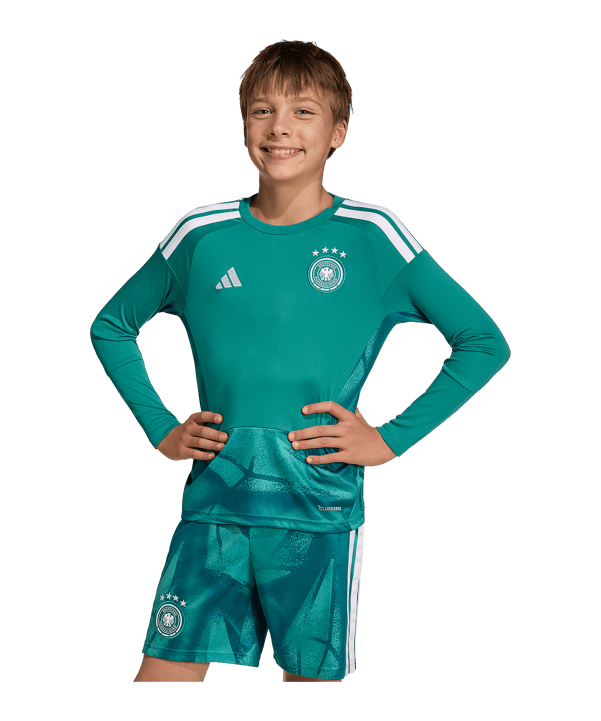 adidas DFB Deutschland Torwarttrikot Langarm Home WM 2026 Kids Grün - gruen