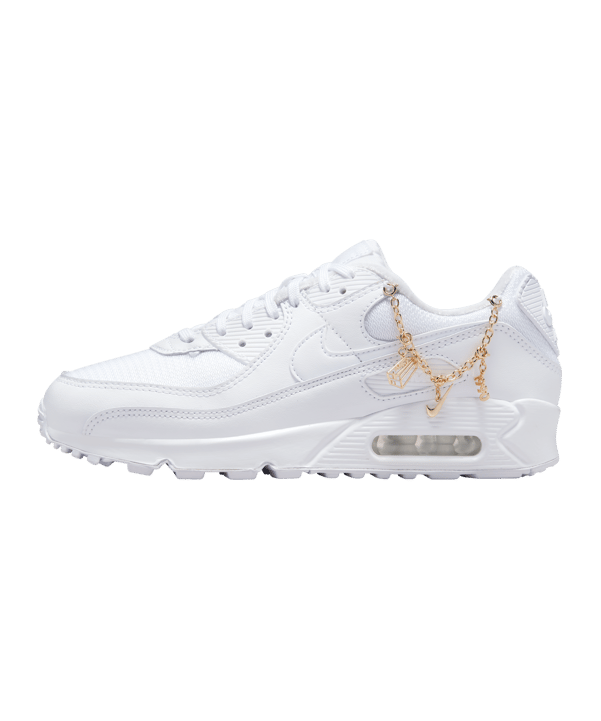 Nike Air Max 90 Damen Weiss Gold F100 - weiss