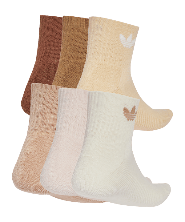 adidas Originals Mid Ankle 6er Pack Socken Weiß - weiss