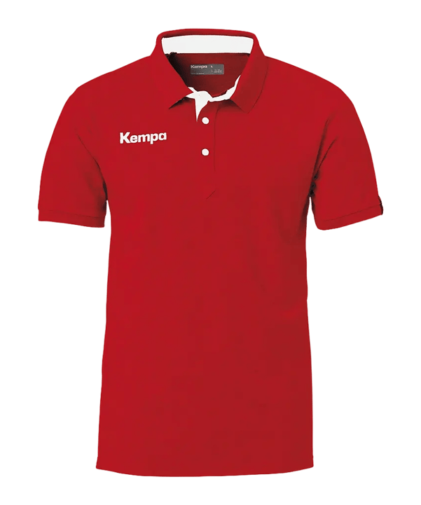 Kempa Prime Poloshirt Rot Weiss F01 - rot