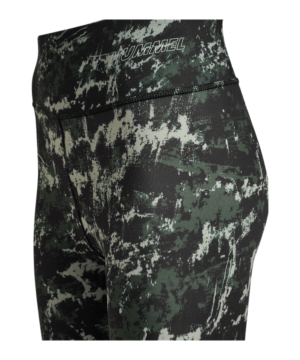 Hummel Te Twist Aop Mid Waist Leggings Damen Grün F6126 - gruen