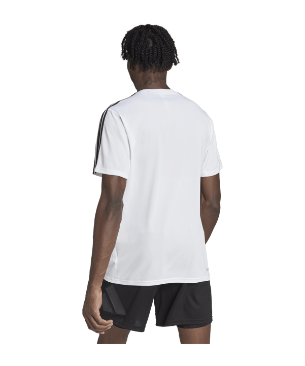 adidas Base 3-Stripes T-Shirt Weiss Schwarz - weiss