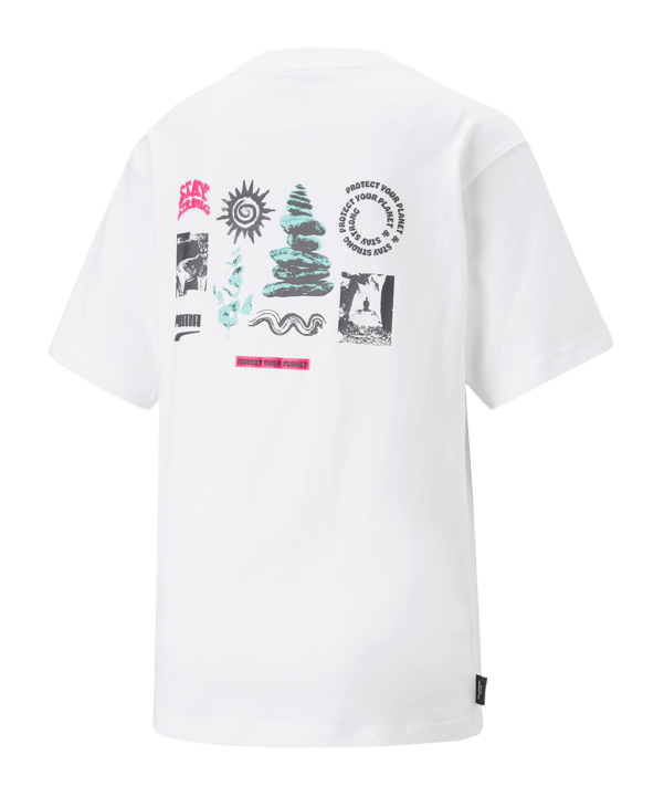 PUMA DOWNTOWN Relaxed Graphic T-Shirt Damen F02 - weiss