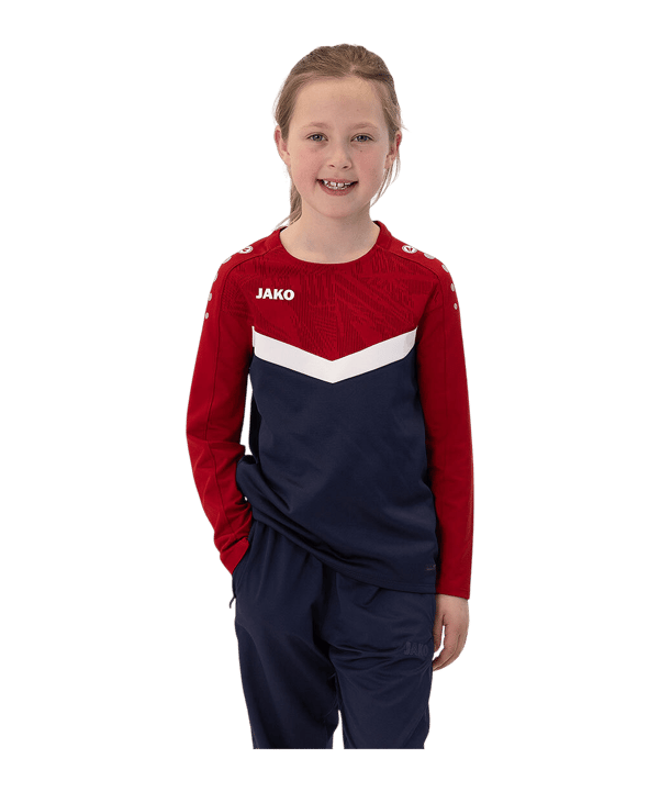 JAKO Iconic Sweatshirt Kids Blau Rot F901 - blau