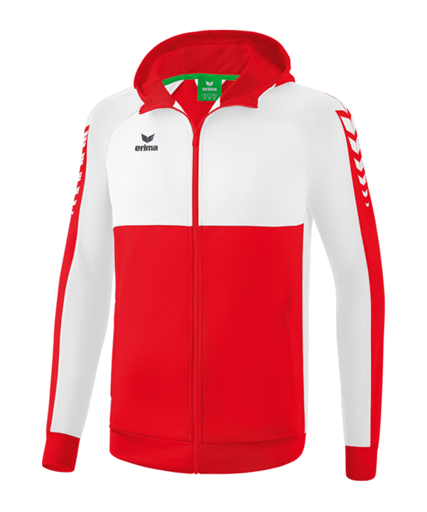 Erima Six Wings Kapuzenjacke Kids Rot Frotweiss - rot
