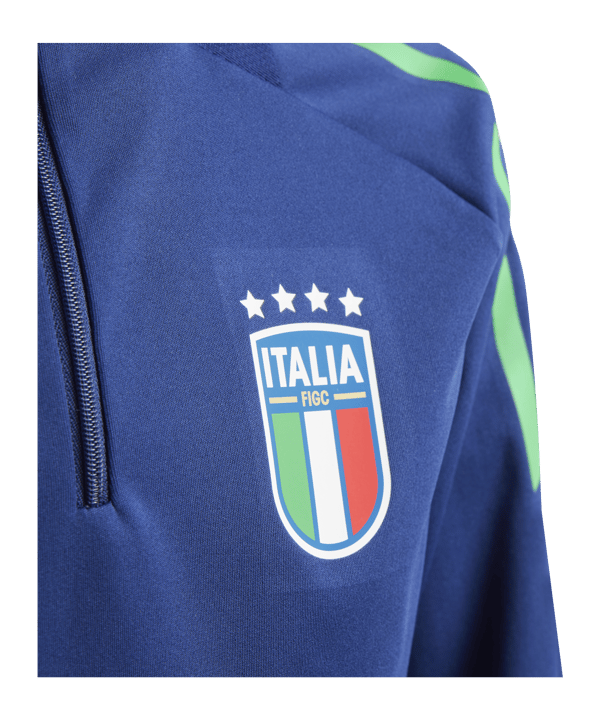 adidas FIGC Italien HalfZip Sweatshirt EM 2024 Kids Blau - blau