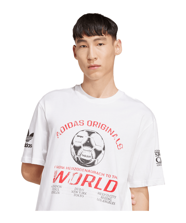 adidas Originals 90s Football Graphic Tee White - weiss
