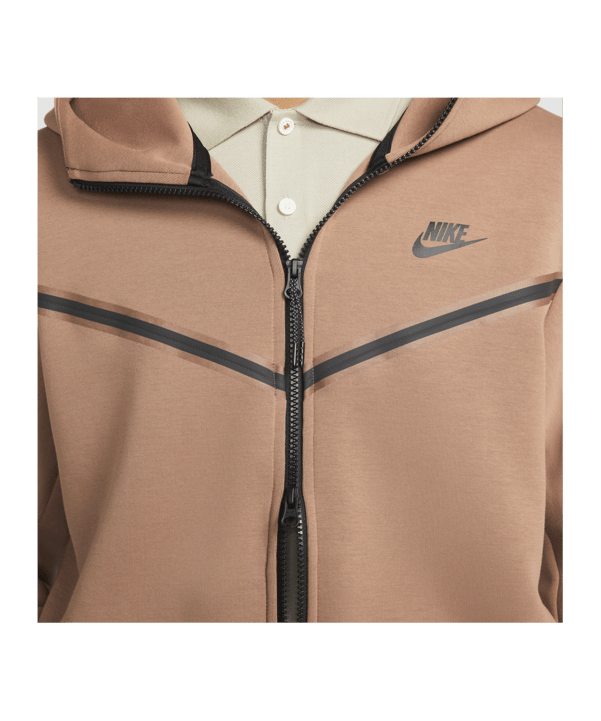 Nike Tech Fleece Kapuzenjacke Braun Schwarz F256 - braun