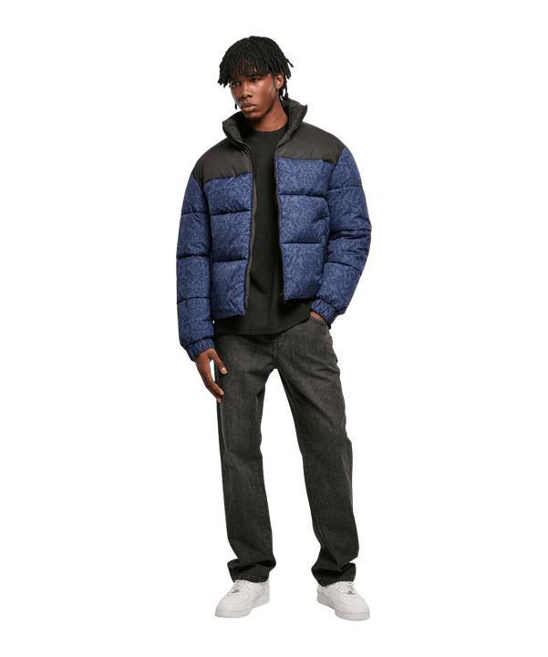 Urban Classic AOP Retro Puffer Jacke Blau - blau