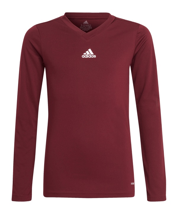 adidas Team Base Top langarm Kids Dunkelrot - rot