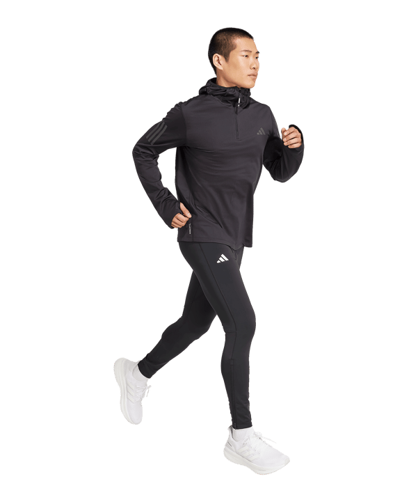 adidas OwnTheRun Winterized 1/2-Zip Sweatshirt à capuche Noir - noir