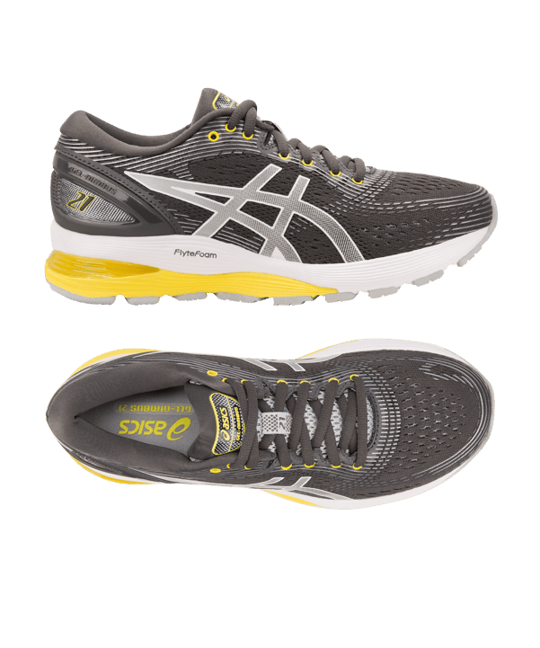 Asics Gel-Nimbus 21 Running Damen Grau Gelb F021 - grau