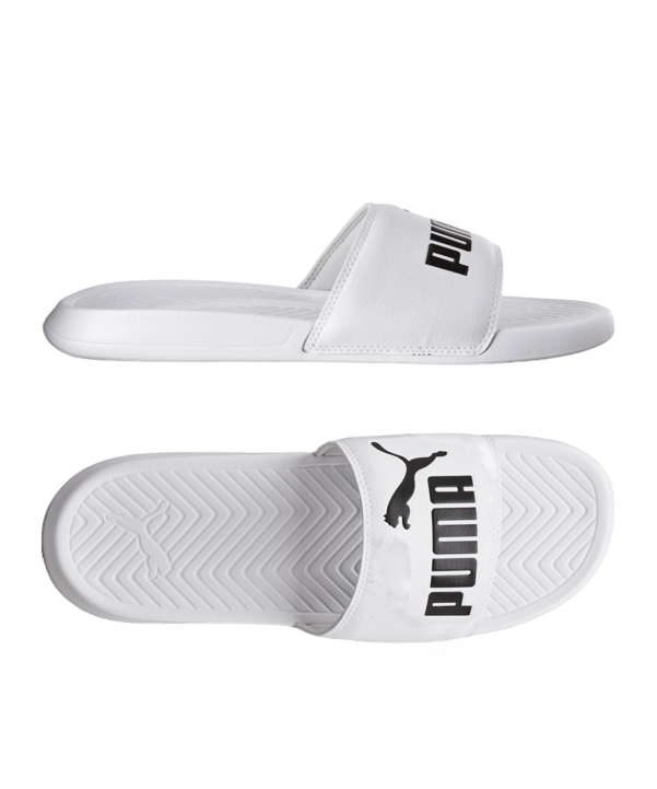 PUMA Popcat Badelatschen Weiss Schwarz F12 - weiss