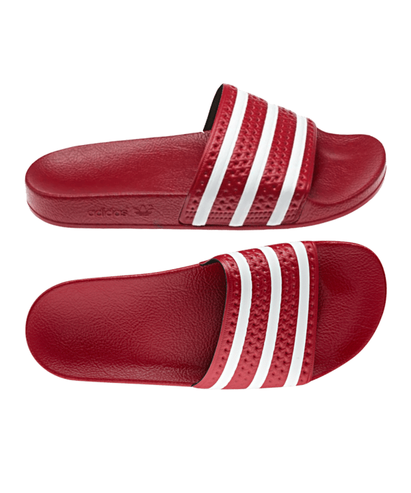 adidas Originals Adilette Badelatschen Rot Weiss - rot