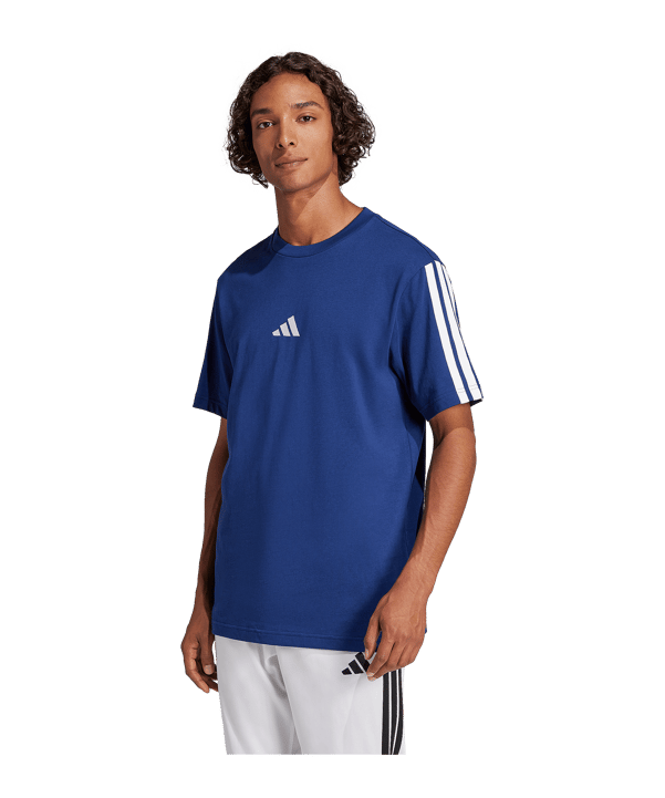adidas Essentials 3 Stripes T-Shirt Blau - blau