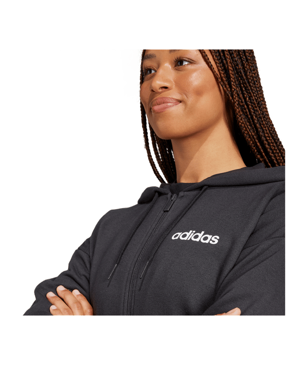 adidas Essentials Kapuzenjacke Damen Schwarz - schwarz