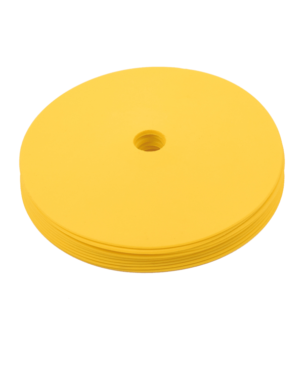 Cawila Gummi Markierungsscheiben 10er Set | rutschfeste Floormarker | 15cm | gelb - gelb