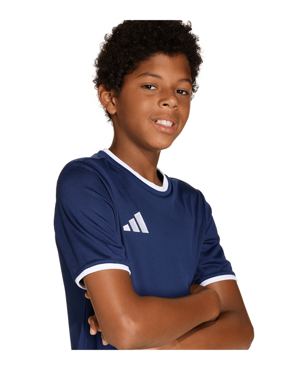 adidas Entrada 26 Trikot Kids Dunkelblau - weiss