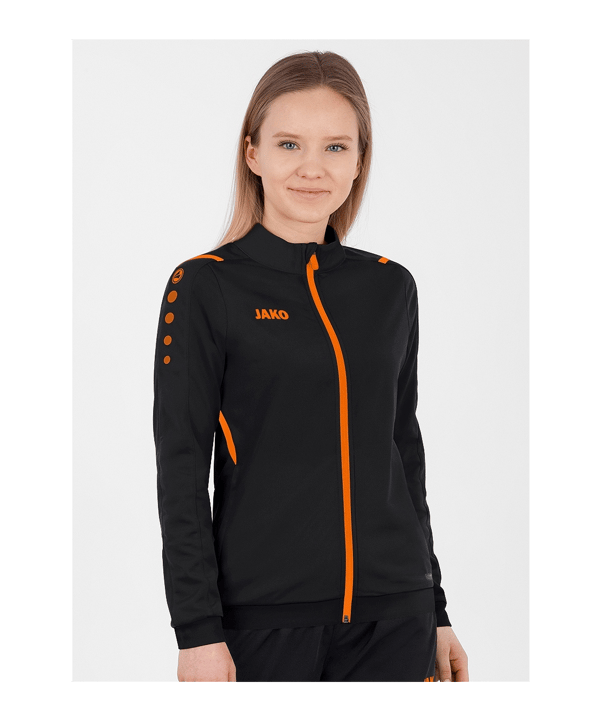 JAKO Challenge Polyesterjacke Damen Orange F807 - schwarz
