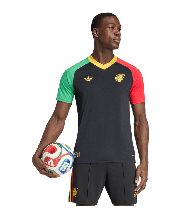 adidas JFF Jamaika Prematch Trikot Away WM 2026 Schwarz - schwarz