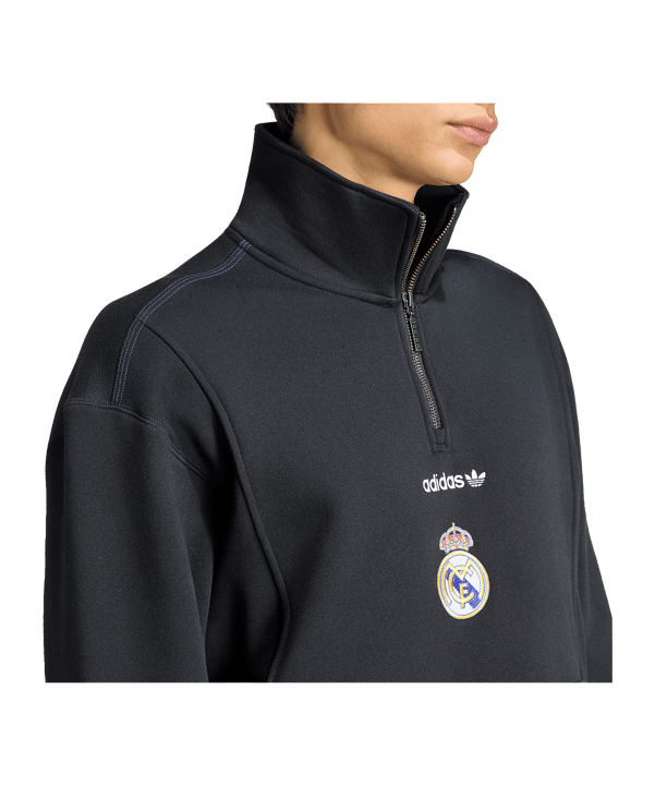 adidas Real Madrid Ritssluiting Zwart - zwart