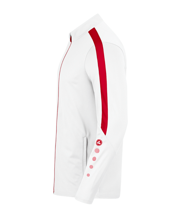 JAKO Power Polyesterjacke Weiss Rot F004 - weiss