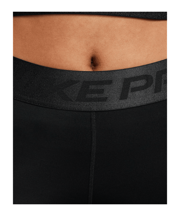 Nike Pro Dri-FIT Mid-Rise Short Damen Schwarz F010 - schwarz