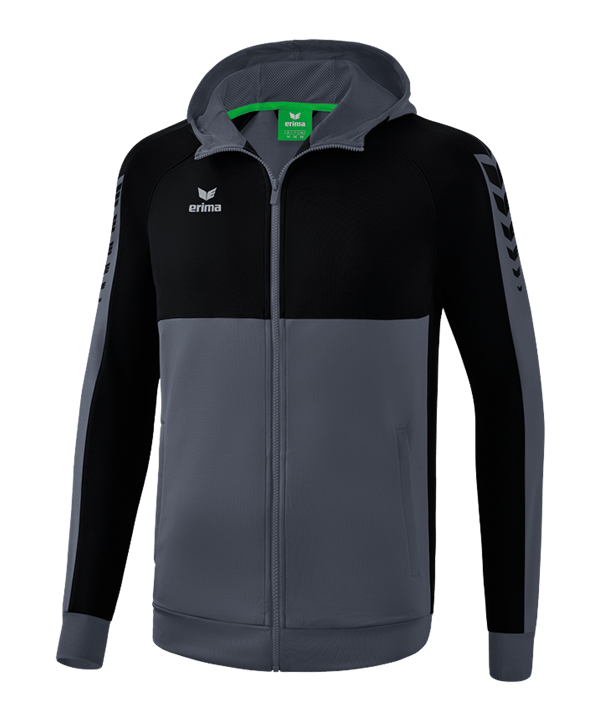 Erima Six Wings Kapuzenjacke Kids Grau - grau