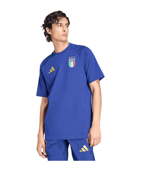adidas Italien Tiro Travel T-Shirt Blau - blau
