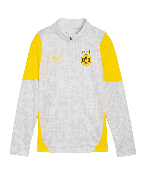 PUMA Borussia Dortmund Training 1/4 Zip Sweatshirt Kids Grau F18 - grau