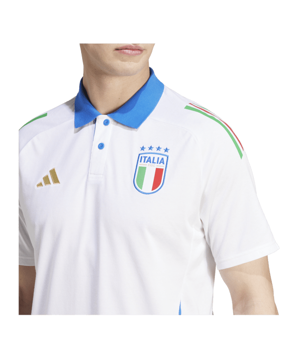 adidas Italien Poloshirt EM 2024 Weiss - weiss