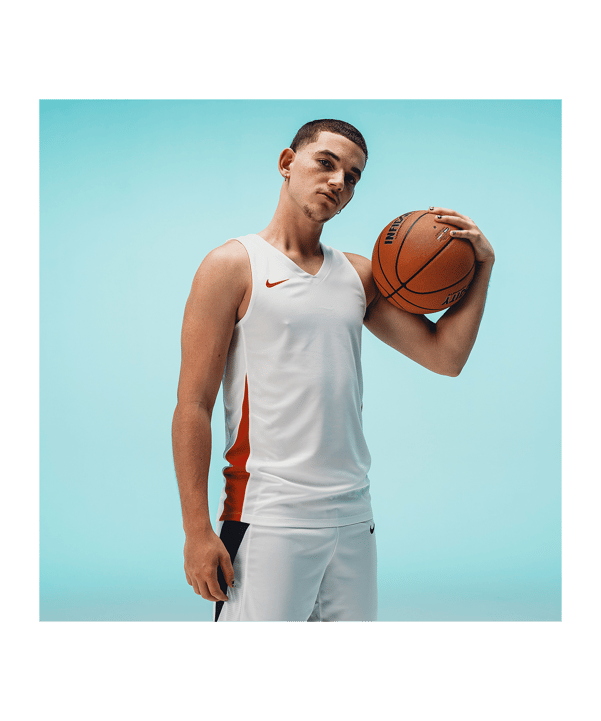 Nike Team Basketball Stock Trikot Weiss Rot F103 - weiss